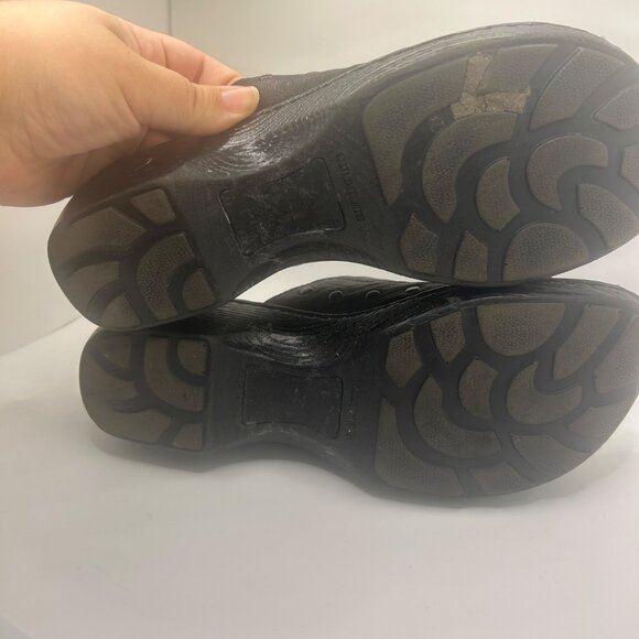 Born Black Leather Studded Slip-On Clogs 9 Comfortable Durable y2k chunky block - Picture 10 of 10